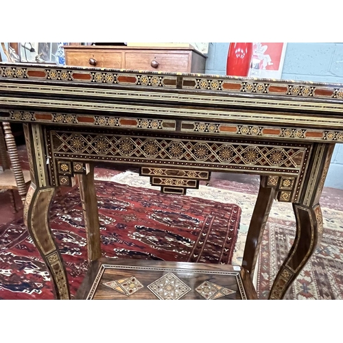 364 - Fine Syrian games table with mosaic inlay with mother-of-pearl