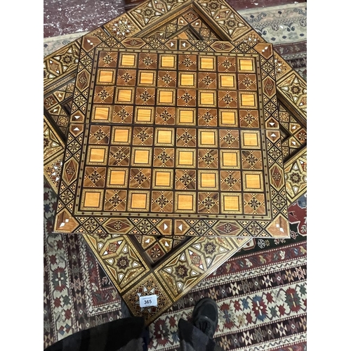 365 - Fine Syrian games table with mosaic inlay with mother-of-pearl