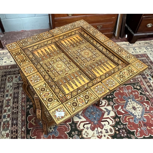 365 - Fine Syrian games table with mosaic inlay with mother-of-pearl