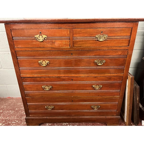 377 - Edwardian mahogany chest of 2 over 3 drawers - Approx W: 103cm D: 49cm H: 102cm