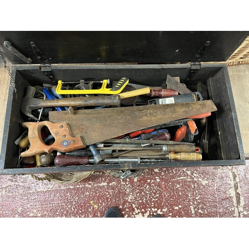 390 - Carpenters chest with tools