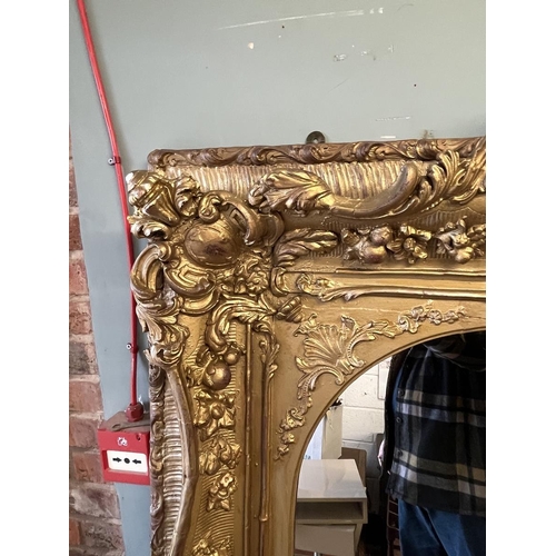 406 - Antique Rococo large gilt framed mirror - Approx size 140cm x 181cm