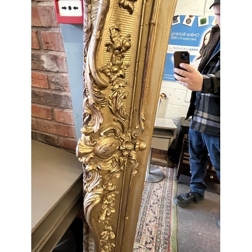 406 - Antique Rococo large gilt framed mirror - Approx size 140cm x 181cm