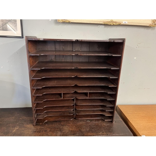 410 - Wooden letter/document rack - Approx W: 64cm D: 29cm H: 66cm