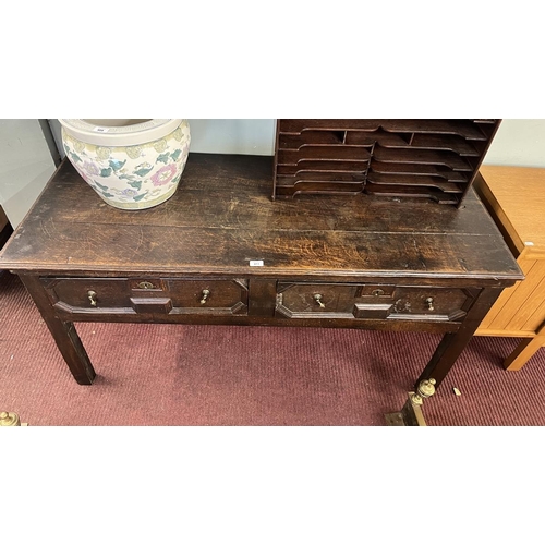 411 - Early oak dresser base - Approx W: 150cm D: 59cm H: 76cm