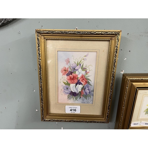 416 - Set of 3 original botanical watercolours by Madge Rule