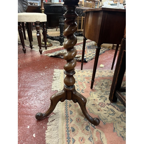 423 - Walnut barley-twist tripod table