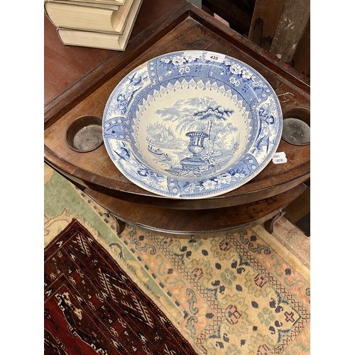 435 - Antique mahogany washstand & bowl