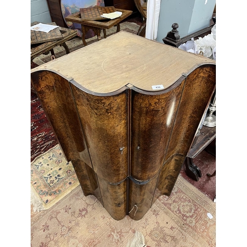 436 - Pair of burr walnut corner cupboards