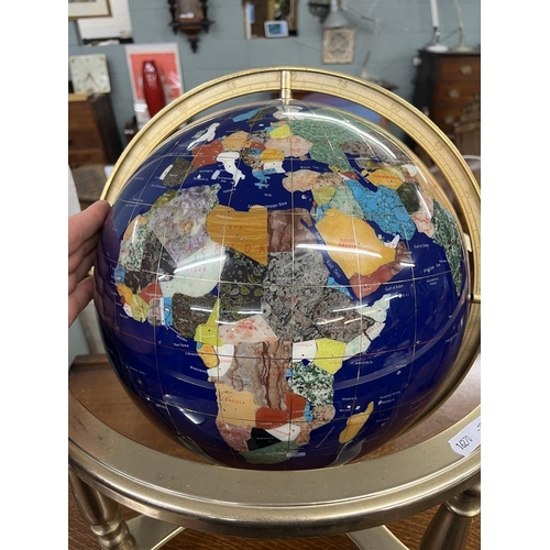 439 - Large semi-precious gemstone globe - Approx H: 48cm