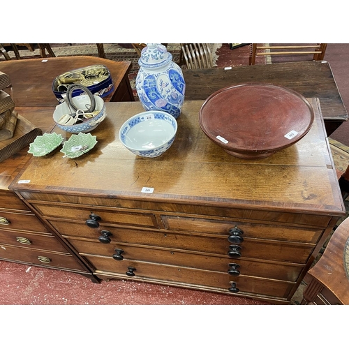 446 - Oak chest of 2 over 3 drawer with a secret drawer - Approx W: 107cm D: 52cm H: 96cm