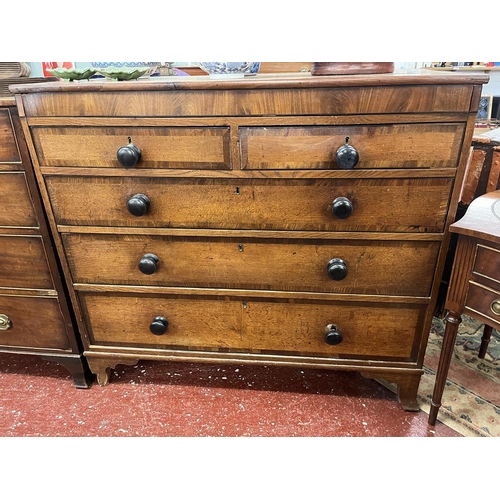 446 - Oak chest of 2 over 3 drawer with a secret drawer - Approx W: 107cm D: 52cm H: 96cm