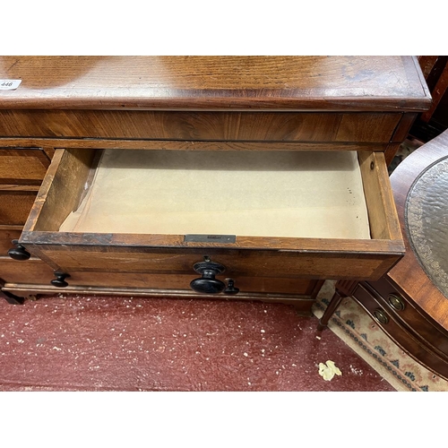 446 - Oak chest of 2 over 3 drawer with a secret drawer - Approx W: 107cm D: 52cm H: 96cm