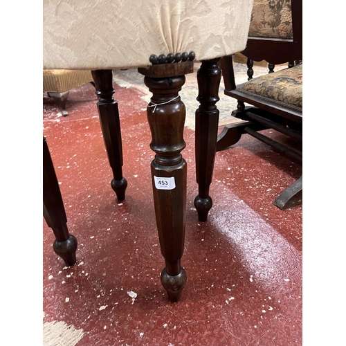 453 - Oversized upholstered dressing table stool