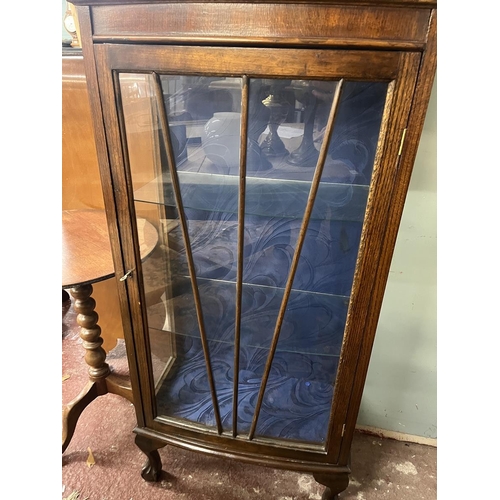 455 - Oak Art Deco display cabinet