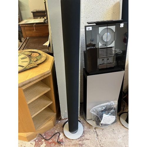 485 - Bang and Olufsen BeoSound Ouverture type 2632 with speakers, soundbar, remote control and leads