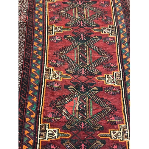 546 - Nomad tribal Balouch handwoven, wool rug - Size 209cm x 112cm