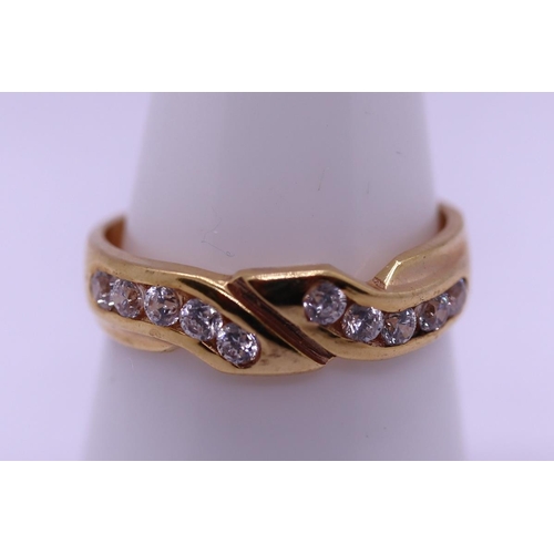 61 - 2 x 9ct gold stone set rings