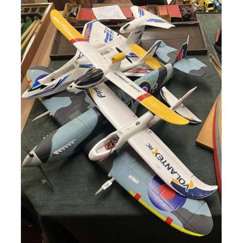 145 - Spitfire & 3 other model aircraft with servers & engines