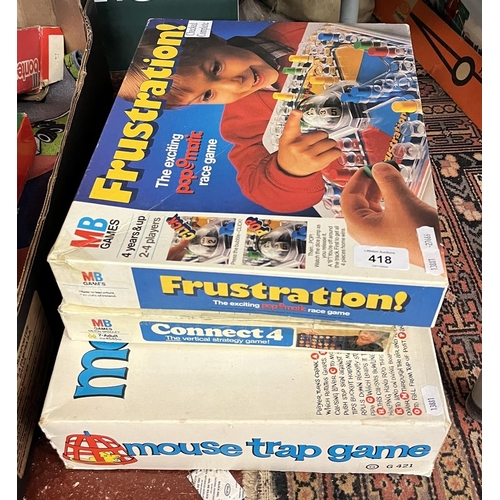 418 - 3 boxed games - Connect 4, Frustration and Mouse Trap