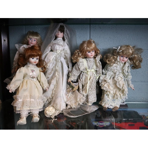 62 - 5 Royal Heritage Bisque headed dolls