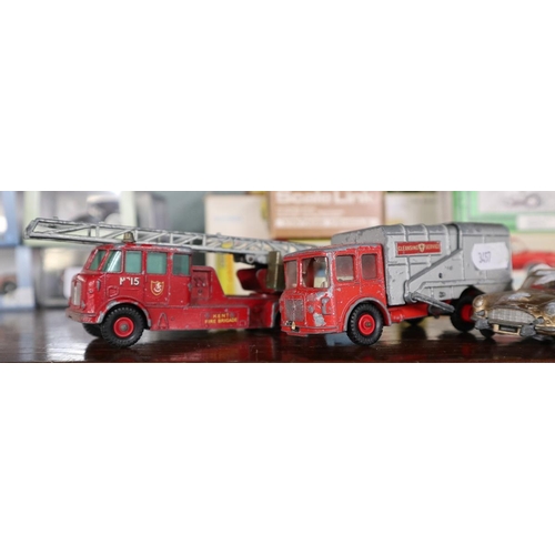 110 - Collection of die cast vehicles to include James Bond DB5 and fire engines etc.