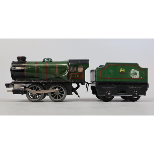 14 - 3 clockwork model railway engines, 2 by Hornby