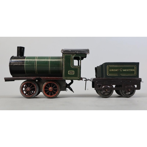 14 - 3 clockwork model railway engines, 2 by Hornby