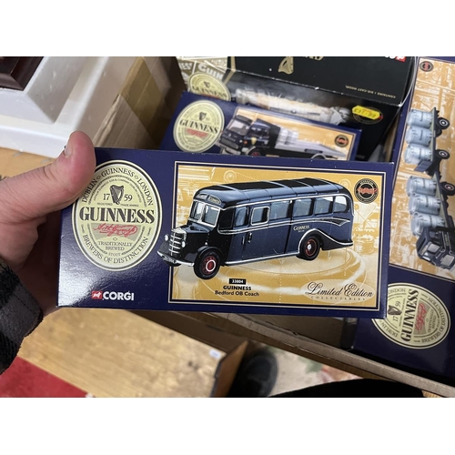 196 - Collection of boxed Guinness themed Corgi die cast trucks etc