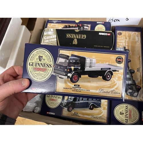 196 - Collection of boxed Guinness themed Corgi die cast trucks etc