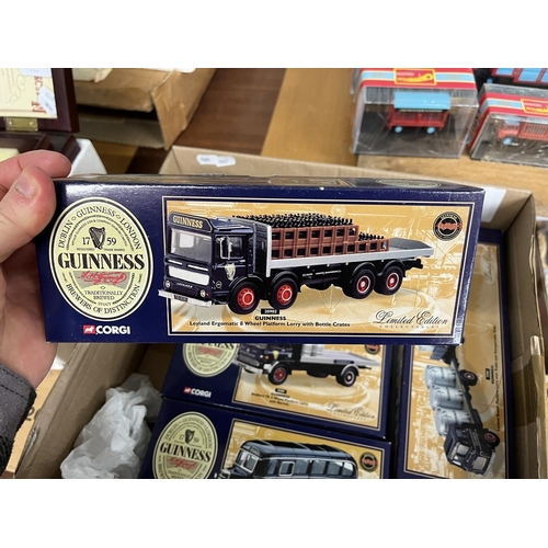 196 - Collection of boxed Guinness themed Corgi die cast trucks etc