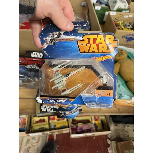 201 - Good collection of Star Wars Hot Wheels vehicles and ships in original boxes together with other Sta... 