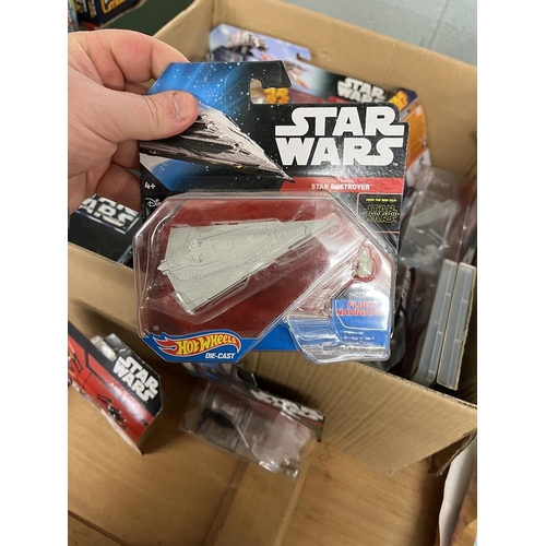 201 - Good collection of Star Wars Hot Wheels vehicles and ships in original boxes together with other Sta... 