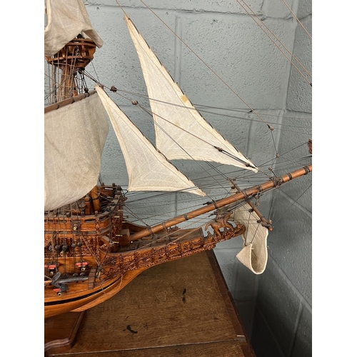 221 - Large scratch built model of a 100 gunner galleon - Sovereign of the Seas