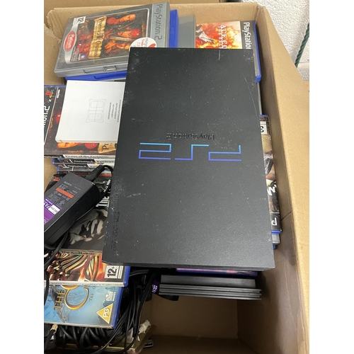 227 - Sony Play Station 2 with huge games collection and accessories to include Superbike Racer controller