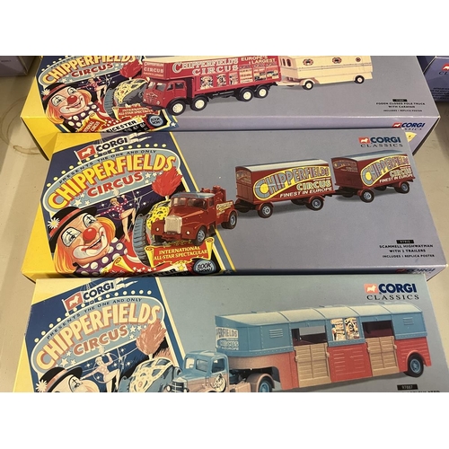 264 - Collection of Corgi Chipperfields die cast circus vehicles in original boxes etc