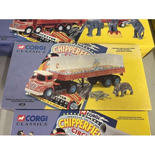 265 - Collection of Corgi Chipperfields die cast circus vehicles in original boxes