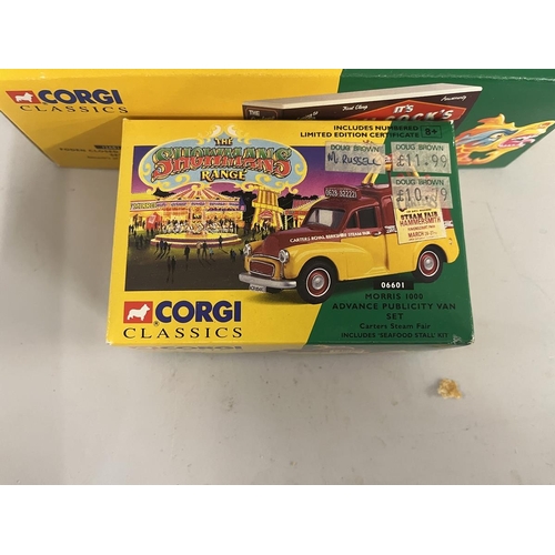 268 - Collection of Corgi Showman's die cast vehicles in original boxes