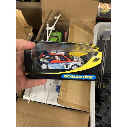 285 - Large collection of Scalextric to include Ford Focus Rally & Mercedes CLK rally cars