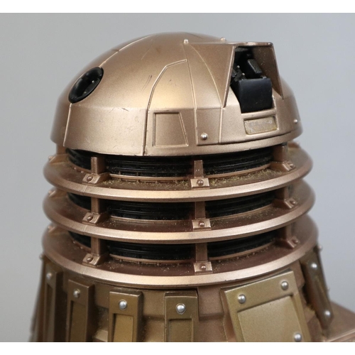 34 - Doctor Who 2005 Bronze Dalek A/F - missing eyestalk and dome lights