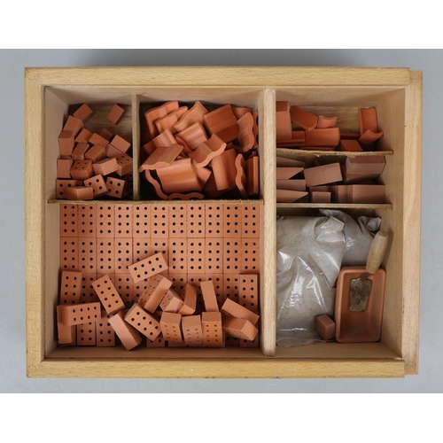 382 - Brick building construction set with real bricks & cement