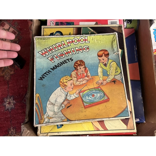 417 - Box of vintage games including Bontempi organ in original box