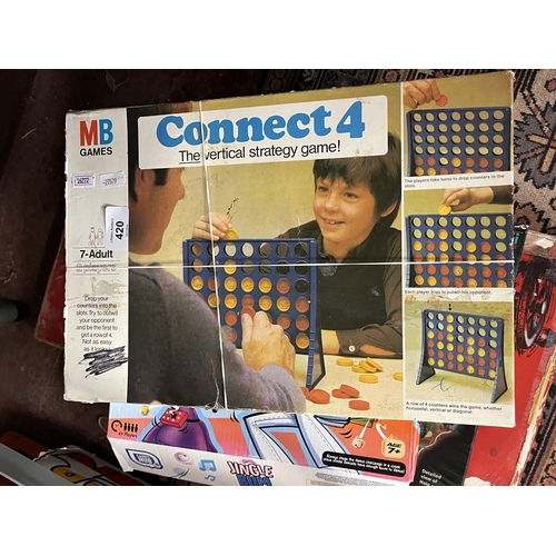 420 - Collection of board games including Connect 4, Risk etc