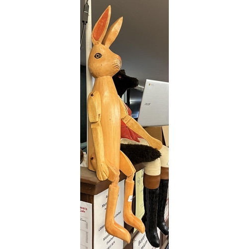 424 - Articulated rabbit figure - Approx H: 74cm