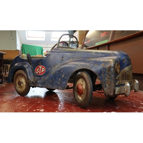 56 - Early original child's tin pedal car - Possibly Tri-Ang 1940's