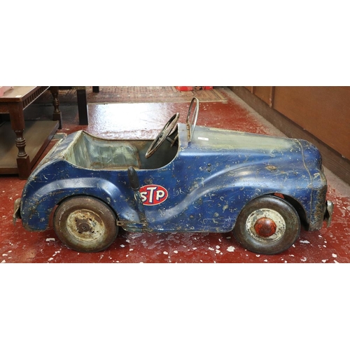 56 - Early original child's tin pedal car - Possibly Tri-Ang 1940's