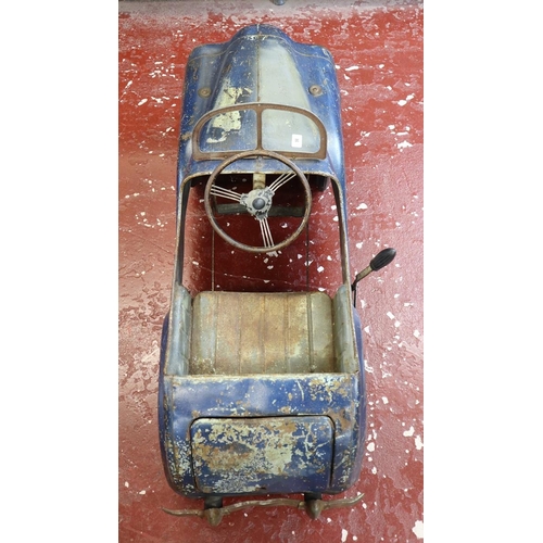 56 - Early original child's tin pedal car - Possibly Tri-Ang 1940's