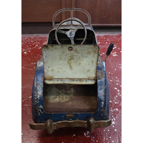 56 - Early original child's tin pedal car - Possibly Tri-Ang 1940's