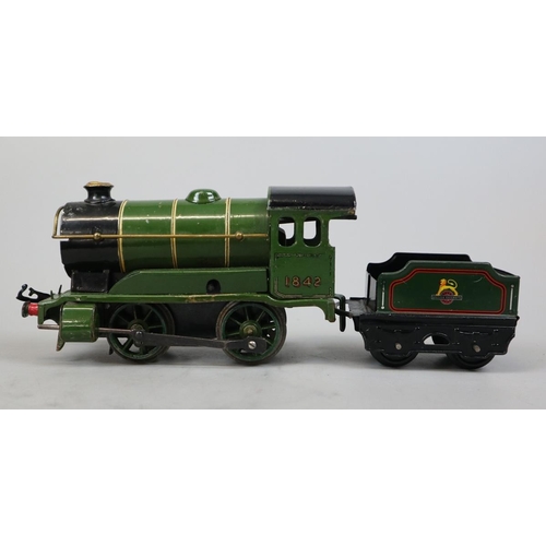 6 - 3 0 gauge clockwork model train engines, 2 with tenders to include Hornby