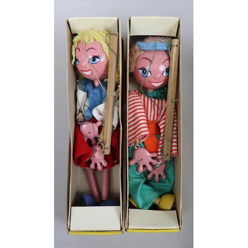 91 - 4 Pelhem puppets together with 2 vintage teddys